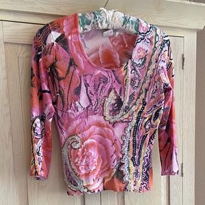 Alberto Makali Pink Abstract Sweater | Size Medium